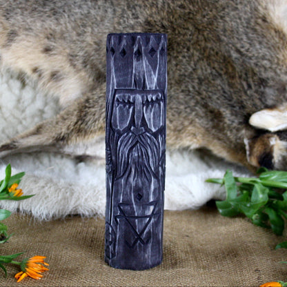 Chernobog dark Slavic wooden idol 20 cm hand carved from linden wood