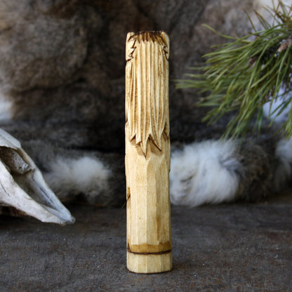 Elen Celtic goddess 15cm hand-carved wooden statue back view