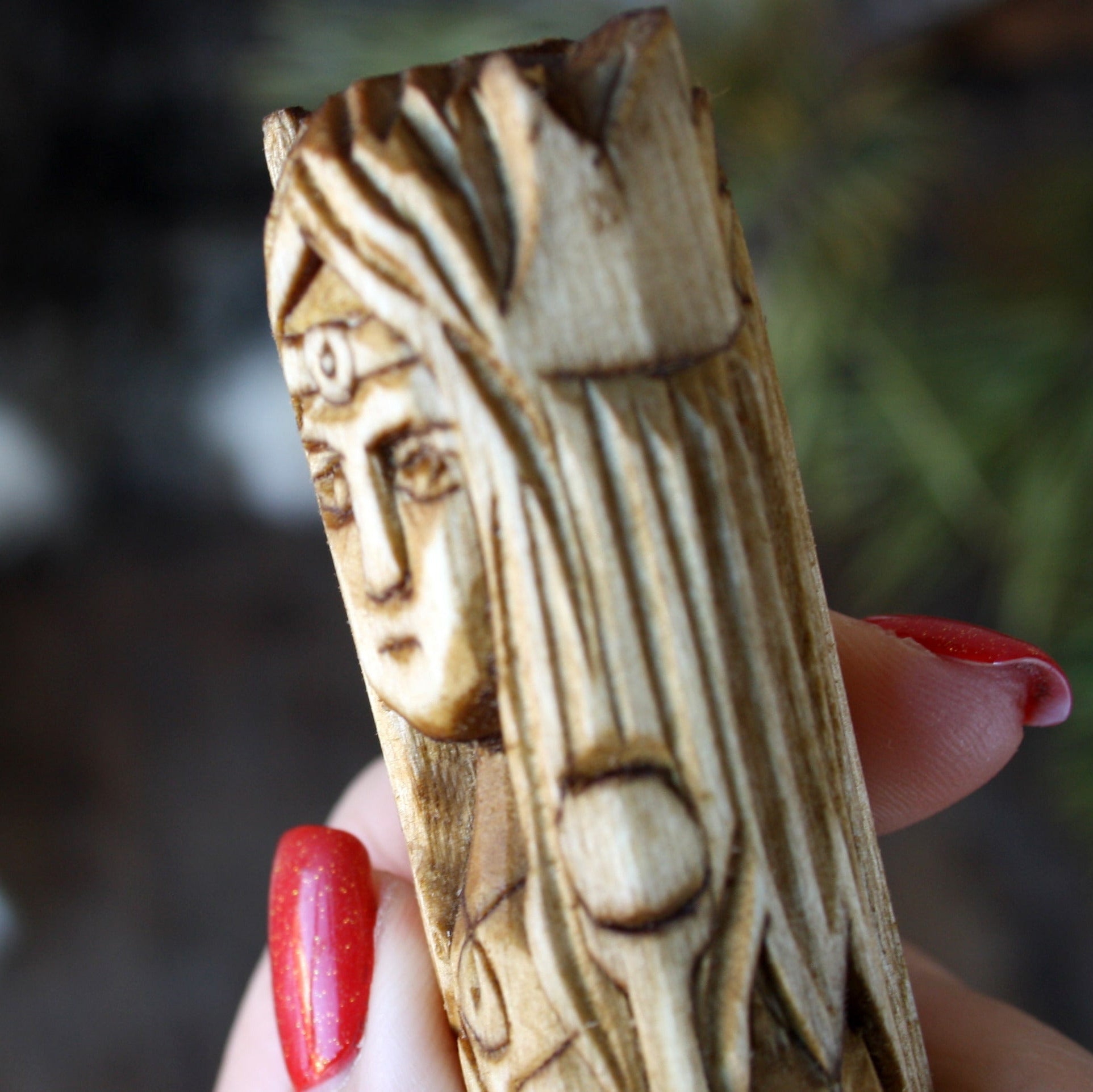 Elen Celtic goddess 15cm detailed hand-carved wooden figure