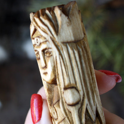 Elen Celtic goddess 15cm detailed hand-carved wooden figure