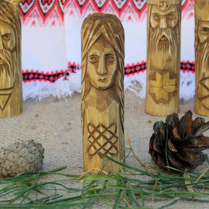 Lada small Slavic goddess wooden idol 10 cm hand carved from linden wood