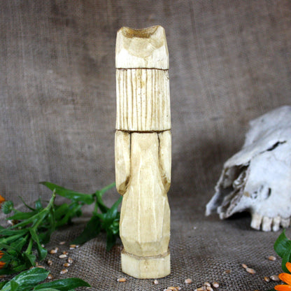 Back view of Makosh Slavic wooden idol 18 cm