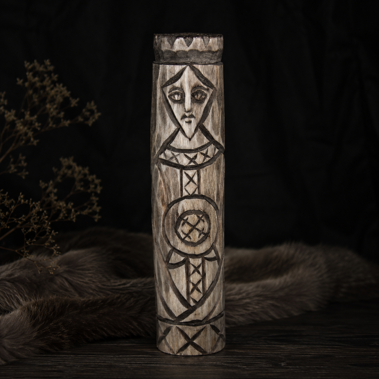 Morana Slavic wooden idol 20 cm