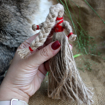 Back view of handmade Ukrainian Motanka Doll