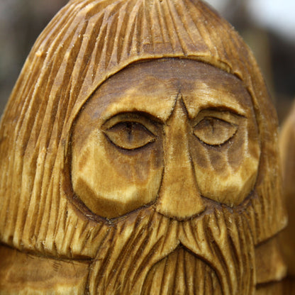  Perun Slavic thunder god hand carved wooden figurine 16–17 cm detail