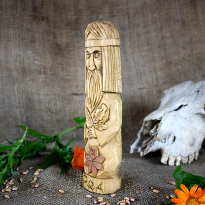 Left side of Rod Slavic wooden idol 18 cm