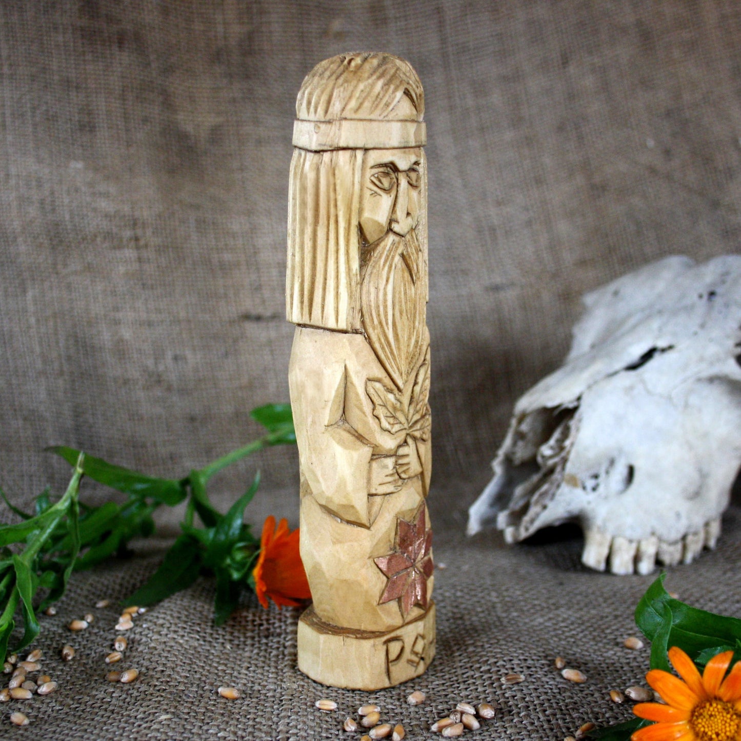Right side of Rod Slavic wooden idol 18 cm