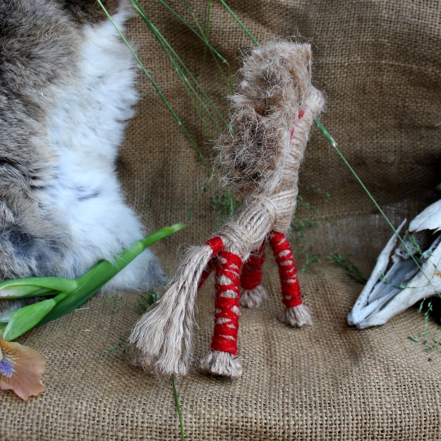 Back view of handmade Sunny Horse folk ornament