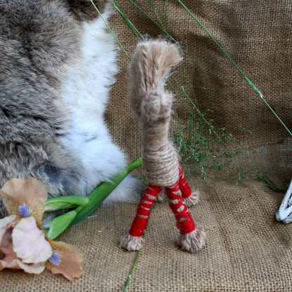 Front view of handmade Sunny Horse thread ornament