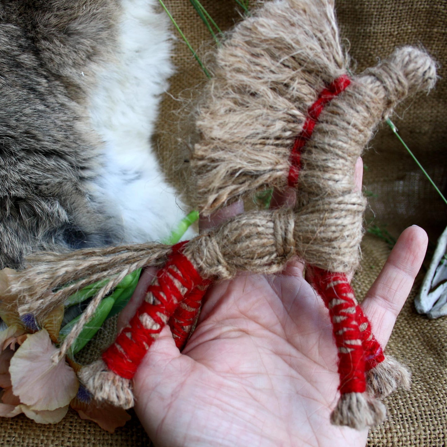 Sunny Horse thread ornament held in hand showing its sizetraditions