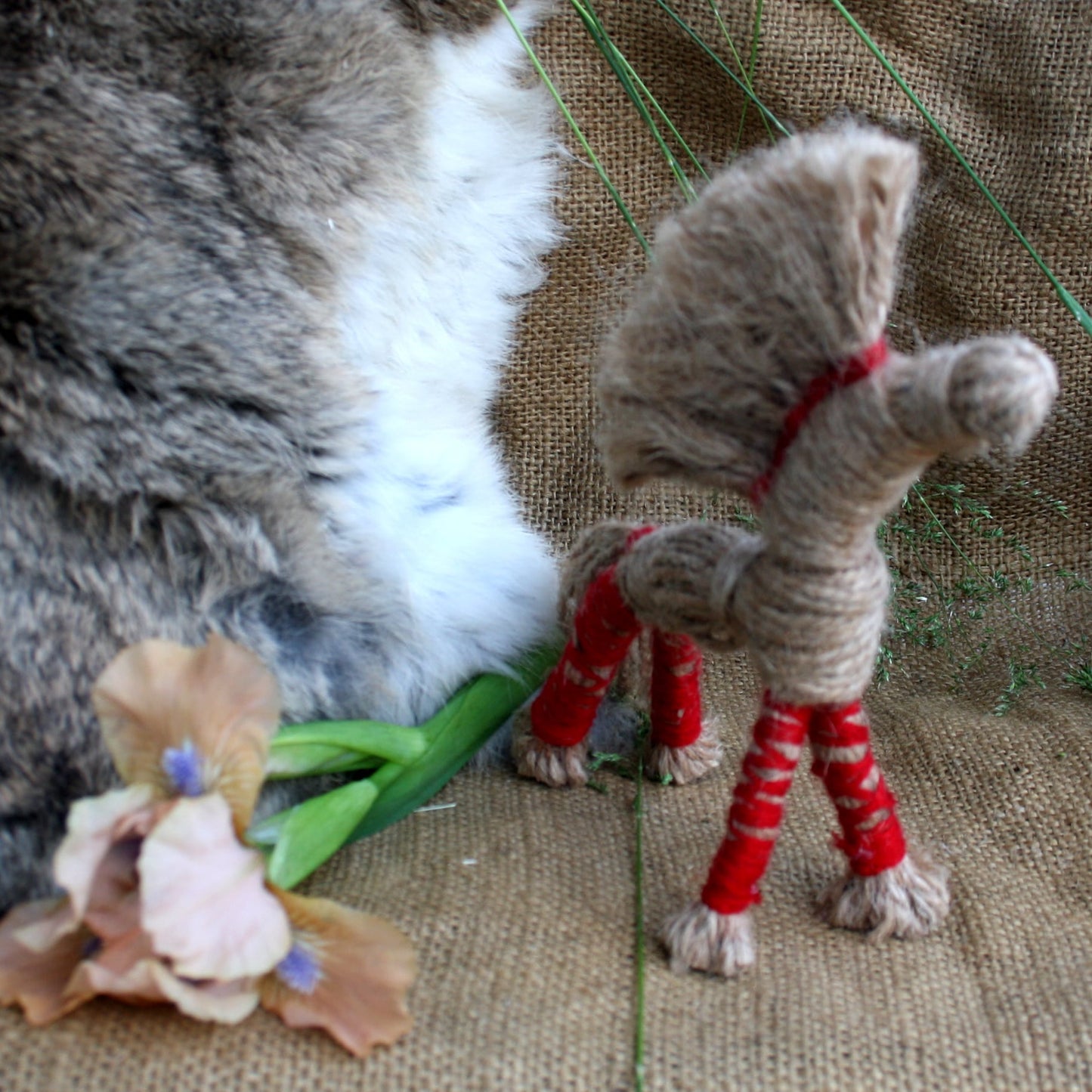 Side view of traditional Sunny Horse thread decoration