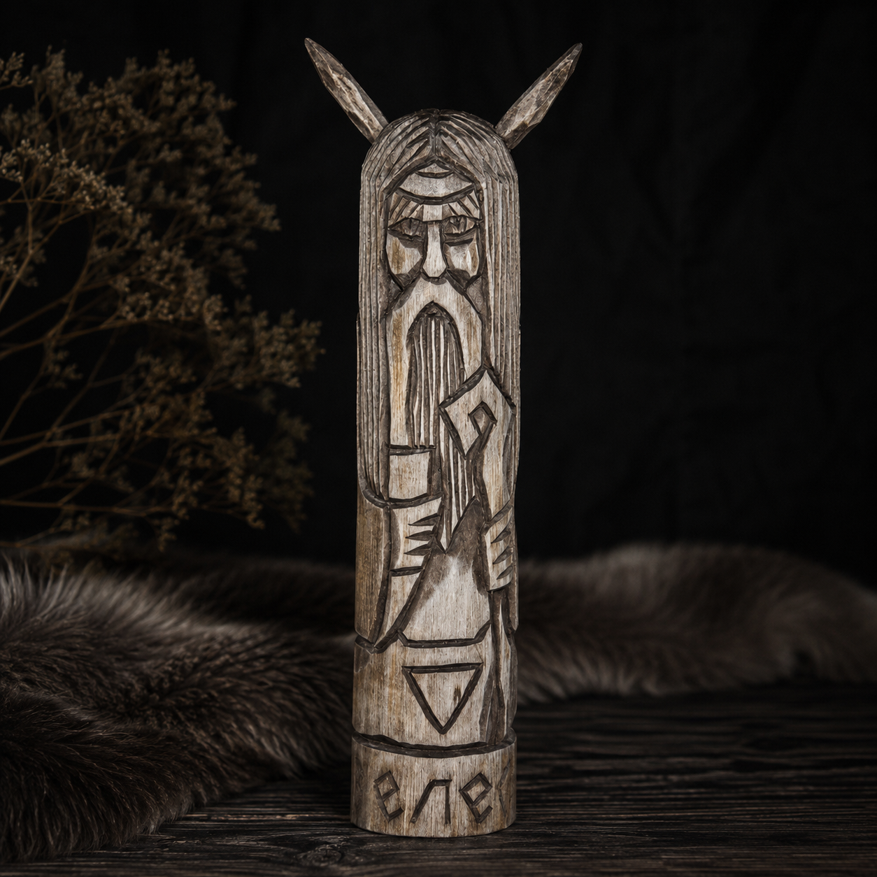 Veles Slavic wooden idol 20 cm