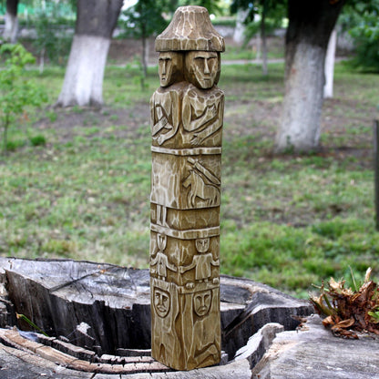 Right side one part of Zbruch Idol wooden replica