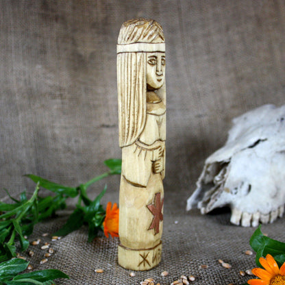 Right side of Zhiva Slavic wooden idol 18 cm